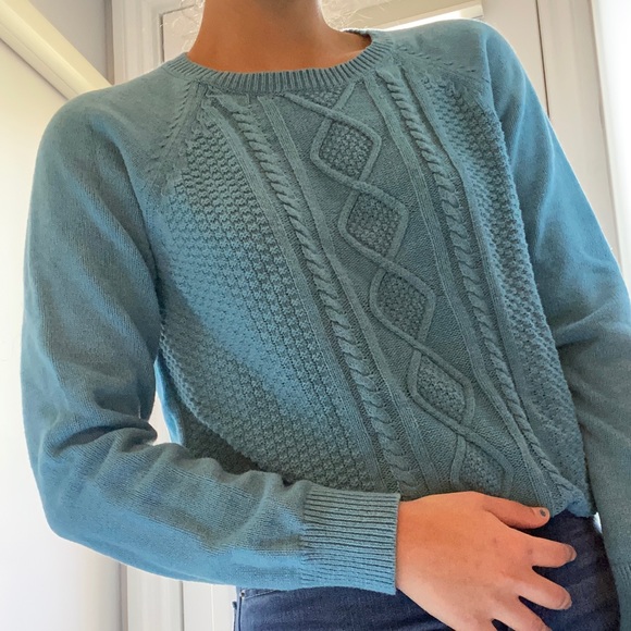 Chaps Blue cable knit sweater - Picture 4 of 5
